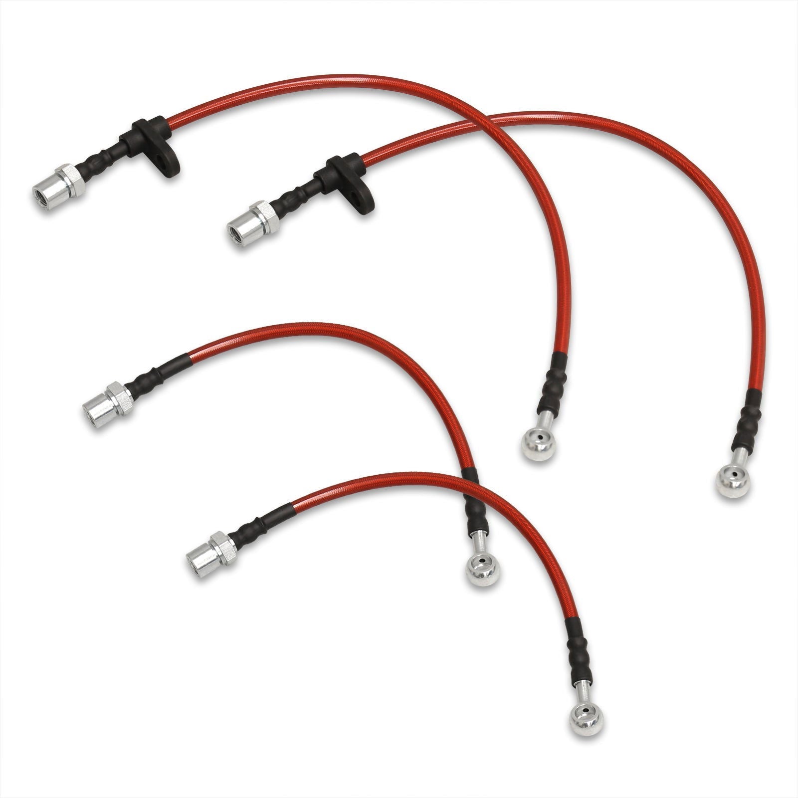 Lexus SC300 SC400 1992-2000 / Toyota Supra (Non-Turbo) 1993-1998 Stainless Steel Braided Oil Brake Lines Red - Parts Agent