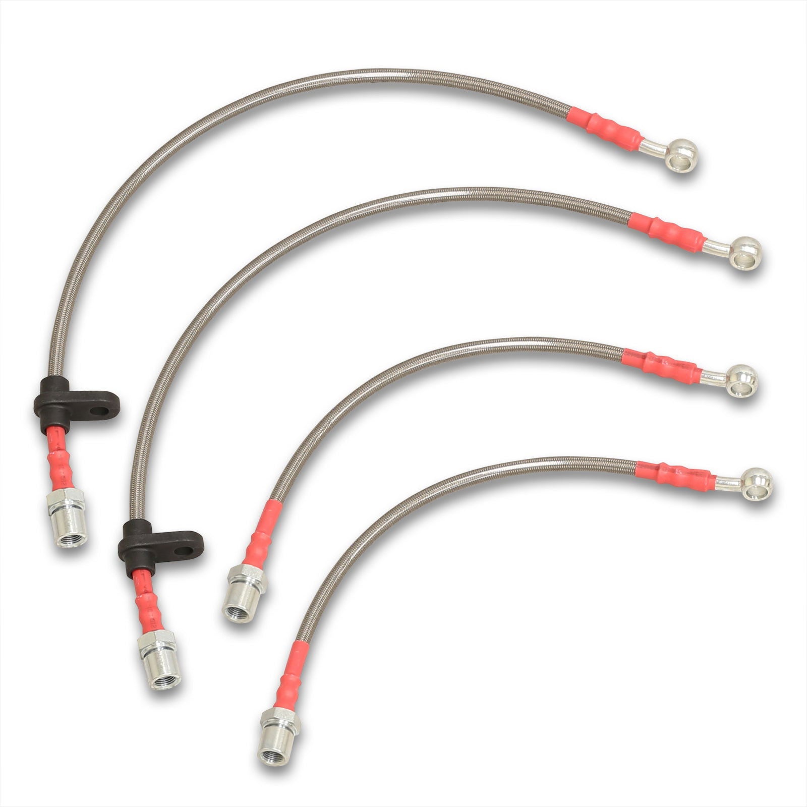 Lexus SC300 SC400 1992-2000 / Toyota Supra (Non-Turbo) 1993-1998 Stainless Steel Braided Oil Brake Lines Silver - Parts Agent