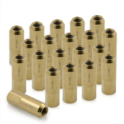 M12 x1.25mm Thread Open End Heavy Duty Steel Extended Lug Nuts 24K Gold (20Piece) - Parts Agent