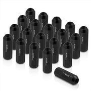 M12 x1.25mm Thread Open End Heavy Duty Steel Extended Lug Nuts Black (20Piece) - Parts Agent
