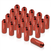 M12 x1.25mm Thread Open End Heavy Duty Steel Extended Lug Nuts Red (20Piece) - Parts Agent