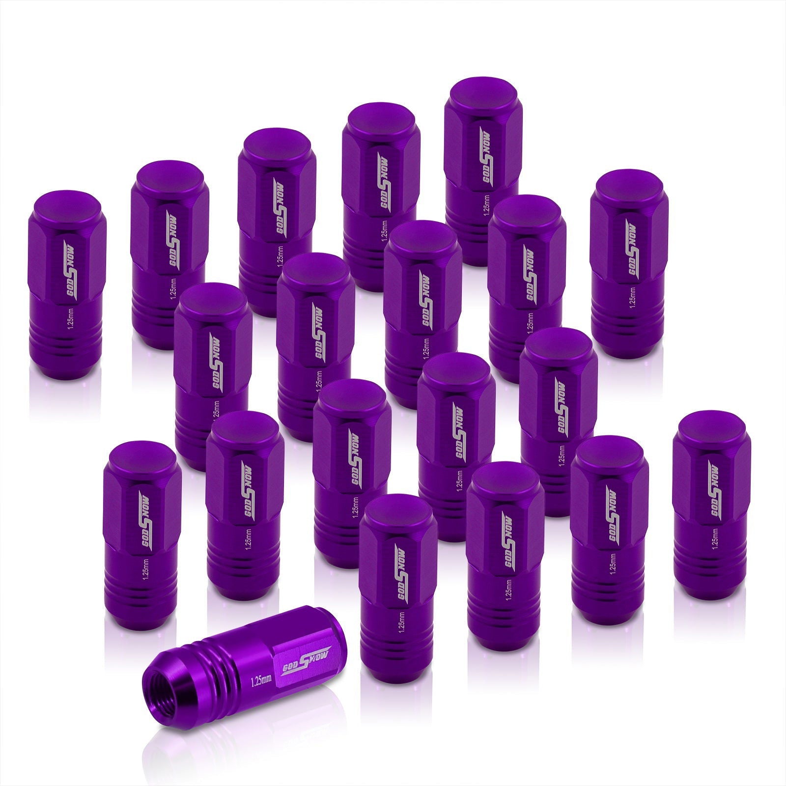 M12 x 1.25 Aluminum Closed Lug Nuts Purple (20 Piece) - Parts Agent