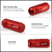M12 x 1.25 Aluminum Closed Lug Nuts Red (20 Piece) - Parts Agent