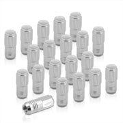 M12 x 1.25 Aluminum Closed Lug Nuts Silver (20 Piece) - Parts Agent