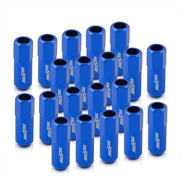 M12 x 1.25 Extended Aluminum Open Lug Nuts Blue (20 Piece) - Parts Agent