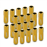 M12 x 1.25 Extended Aluminum Open Lug Nuts Gold (20 Piece) - Parts Agent