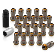 M12 x 1.25 Steel Body Lug Nuts Gunmetal Body Gold Cap (20 Piece) - Parts Agent