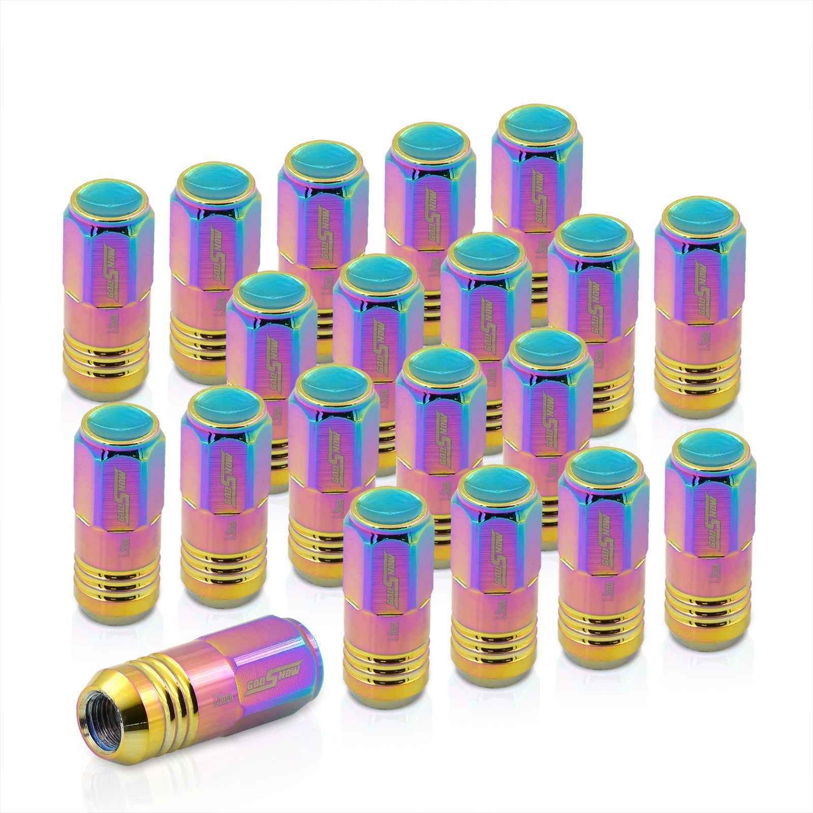 M12 x 1.5 Aluminum Closed Lug Nuts Neo Chrome (20 Piece) - Parts Agent