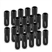 M12 x 1.5 Extended Aluminum Open Lug Nuts Black (20 Piece) - Parts Agent