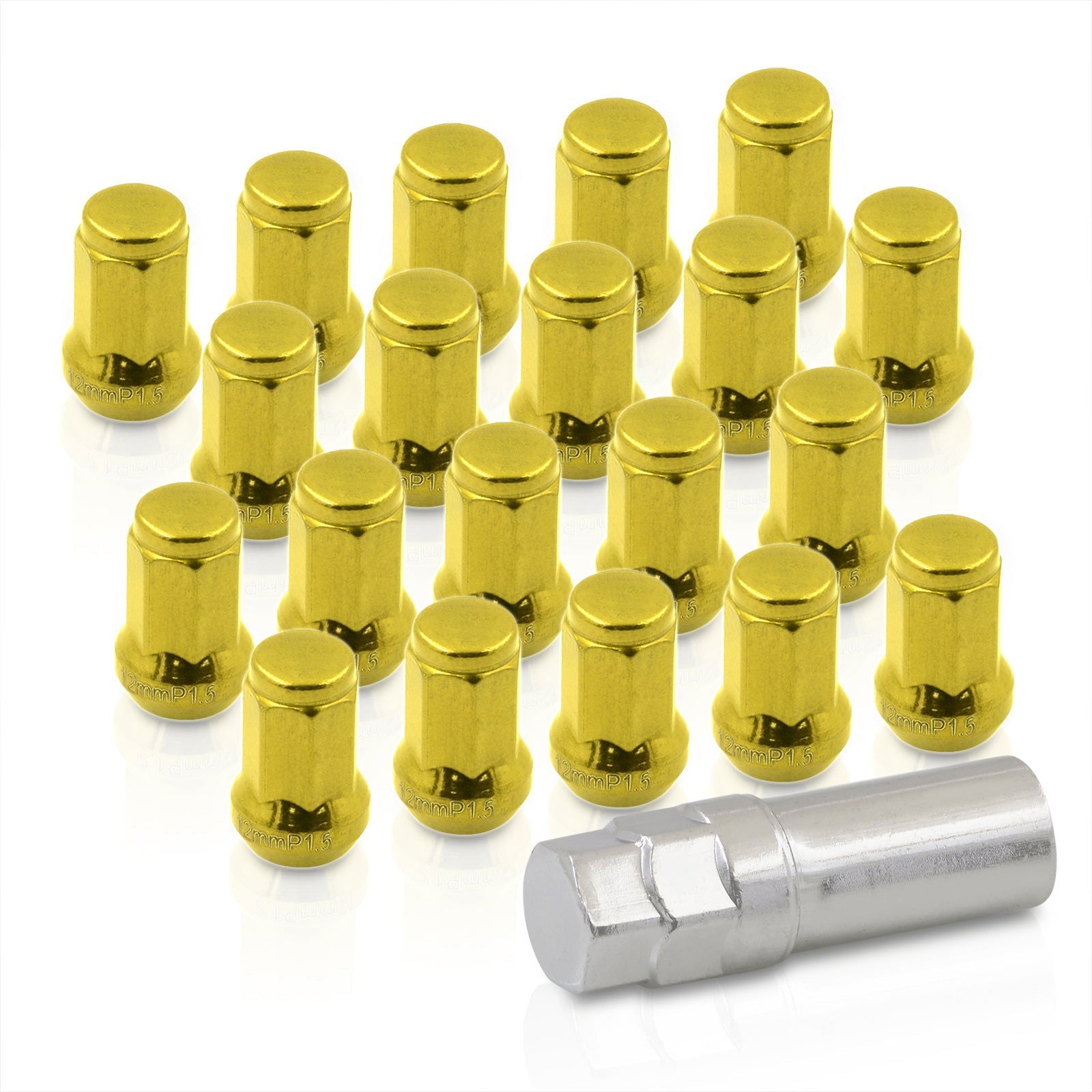 M12 x 1.5 OEM Style Steel Lug Nuts Gold (20 Piece) - Parts Agent