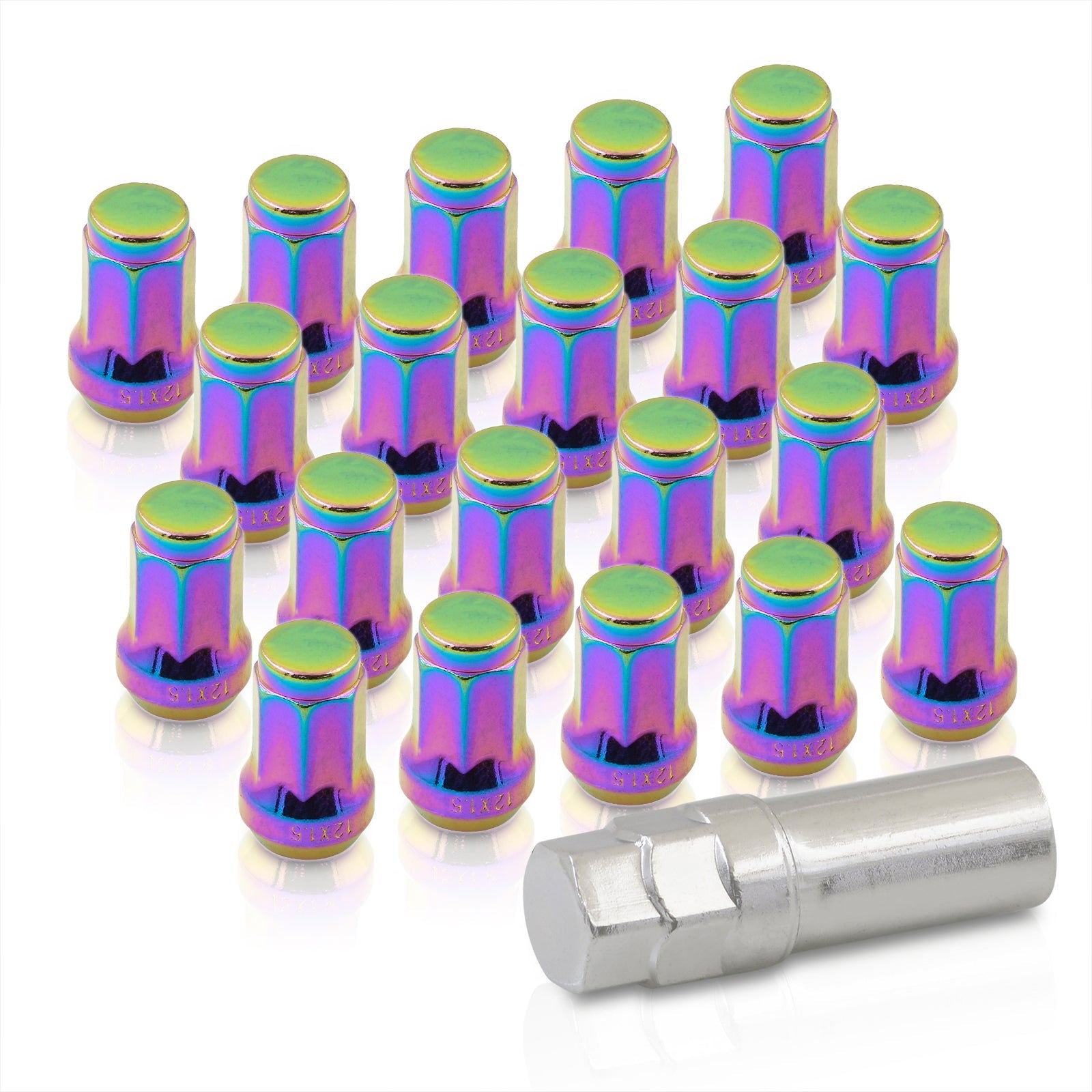 M12 x 1.5 OEM Style Steel Lug Nuts Neo Chrome (20 Piece) - Parts Agent