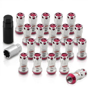 M12 x 1.5 Steel Body Lug Nuts Chrome Body Pink Cap (20 Piece) - Parts Agent