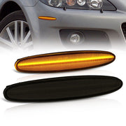 Mazda 6 2003-2008 Front Amber LED Side Marker Lights Smoke Len - Parts Agent