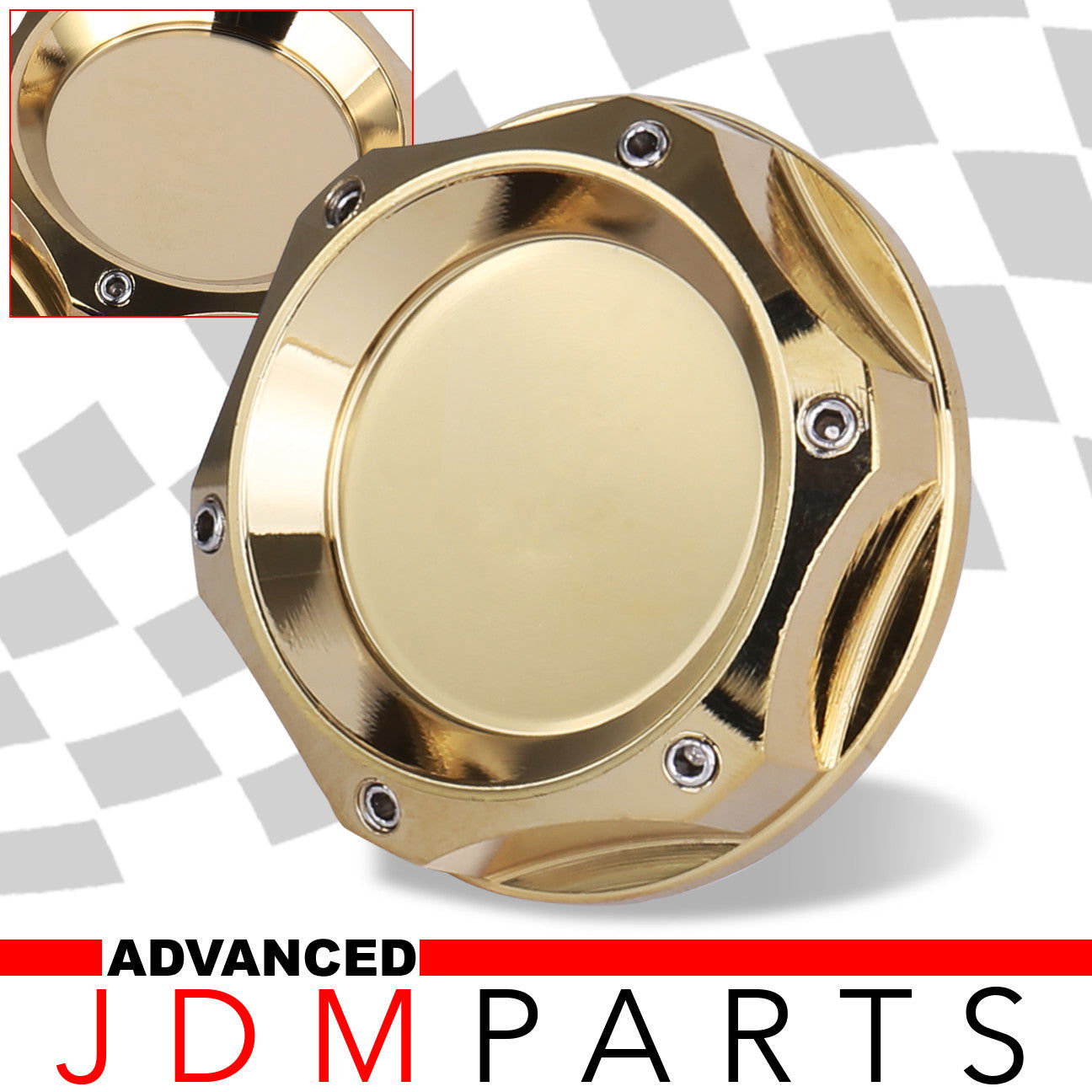 Mazda Aluminum Round Circle Hole Style Oil Cap 24K Gold - Parts Agent
