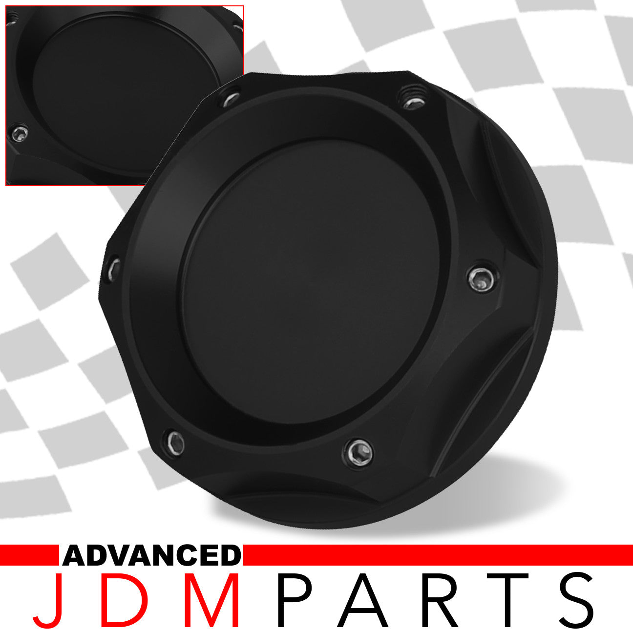 Mazda Aluminum Round Circle Hole Style Oil Cap Black - Parts Agent