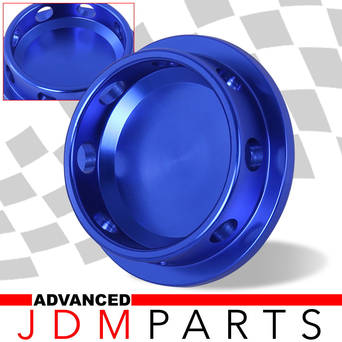 Mazda Aluminum Round Circle Hole Style Oil Cap Blue - Parts Agent