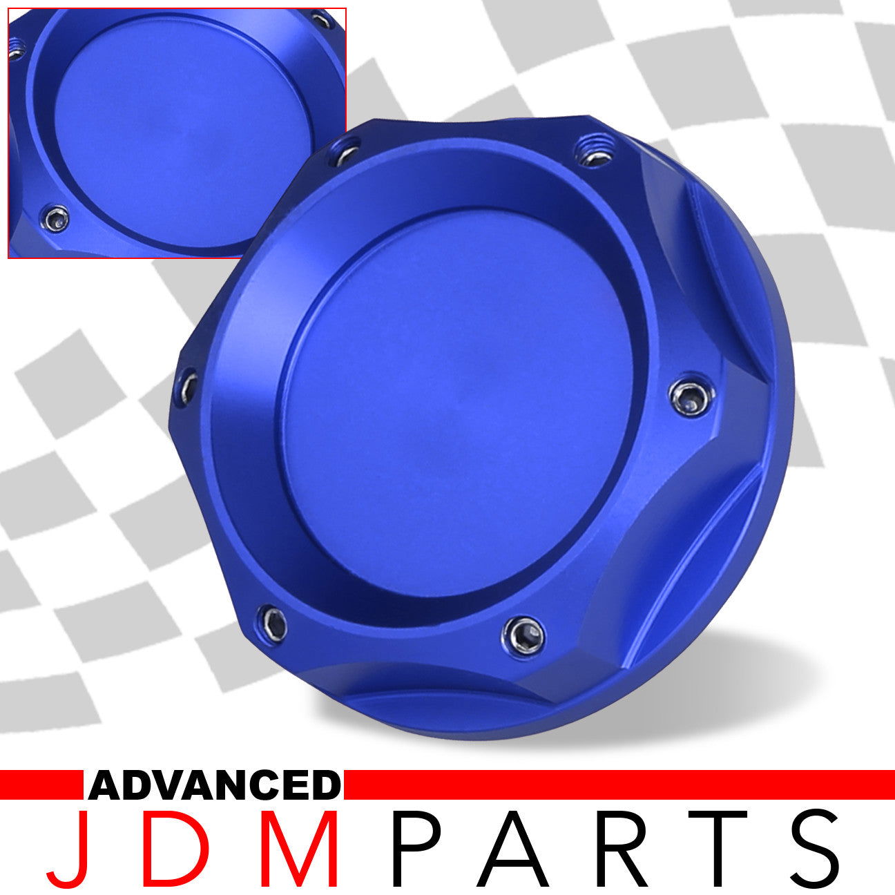 Mazda Aluminum Round Circle Hole Style Oil Cap Blue - Parts Agent