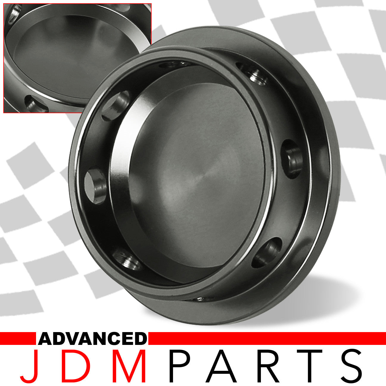 Mazda Aluminum Round Circle Hole Style Oil Cap Gunmetal - Parts Agent