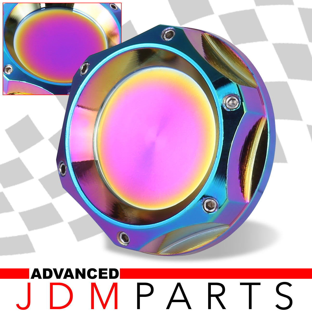 Mazda Aluminum Round Circle Hole Style Oil Cap Neo Chrome - Parts Agent