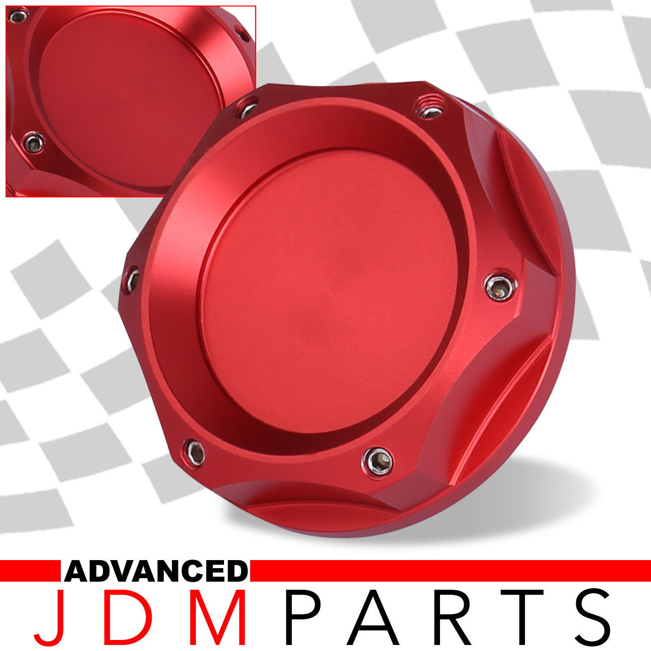Mazda Aluminum Round Circle Hole Style Oil Cap Red - Parts Agent