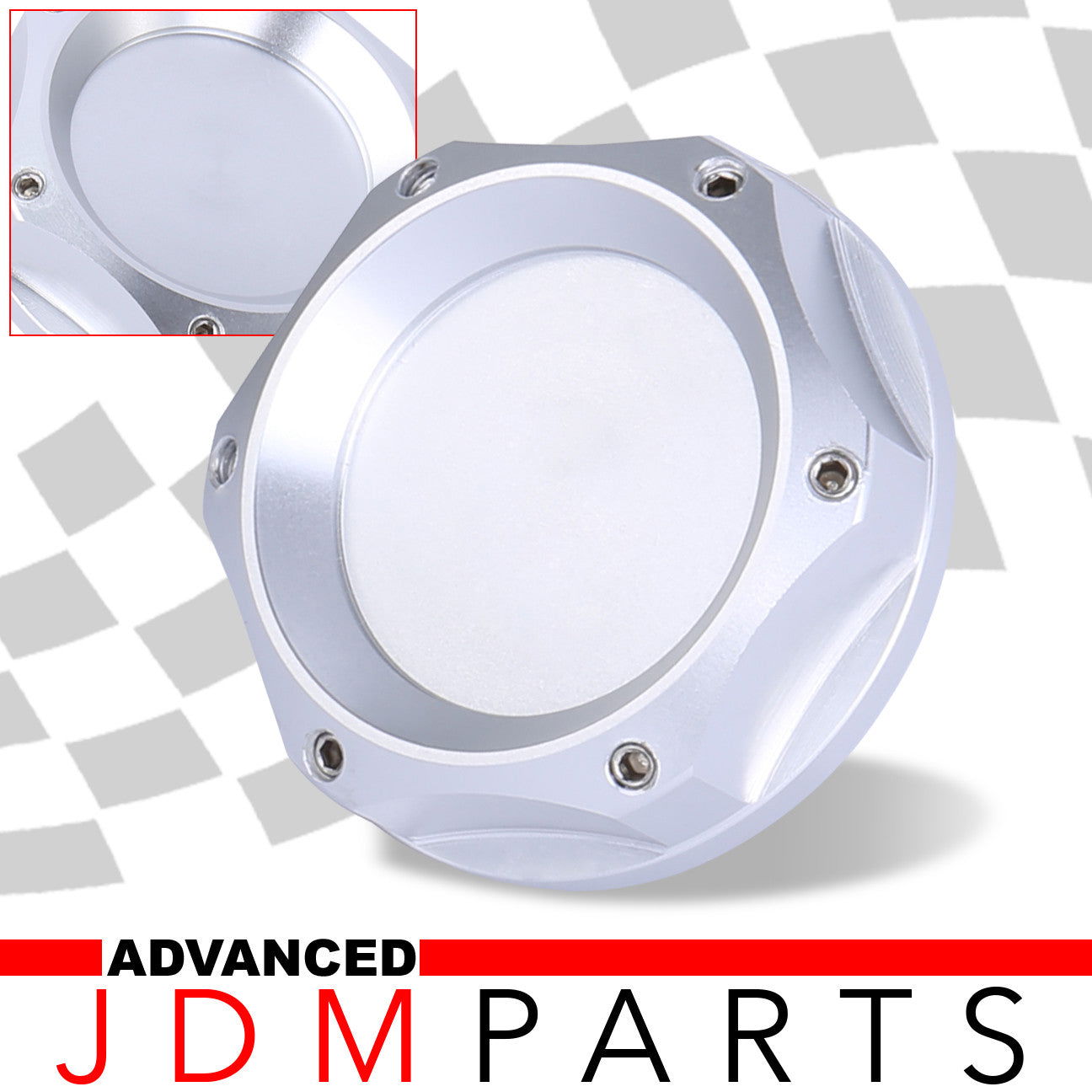 Mazda Aluminum Round Circle Hole Style Oil Cap Silver - Parts Agent