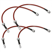 Mazda MX6 626 1993-1997 / Ford Probe GT V6 (Excl. GTS Models) 1993-1997 Stainless Steel Braided Oil Brake Lines Red - Parts Agent