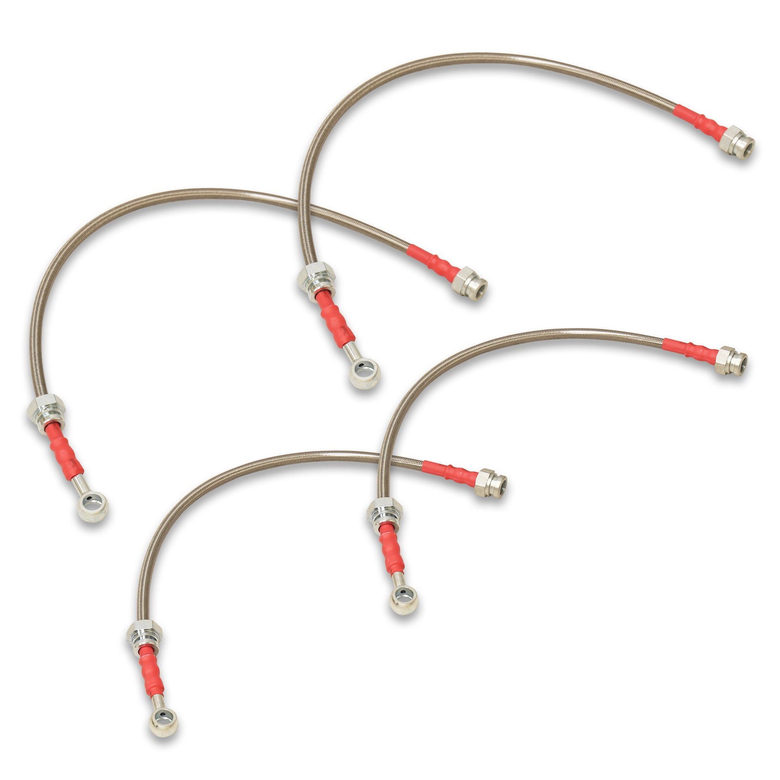 Mazda MX6 626 1993-1997 / Ford Probe GT V6 (Excl. GTS Models) 1993-1997 Stainless Steel Braided Oil Brake Lines Silver - Parts Agent