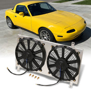Mazda Miata 1990-1997 M/T Aluminum Radiator Dual Fan Shroud - Parts Agent