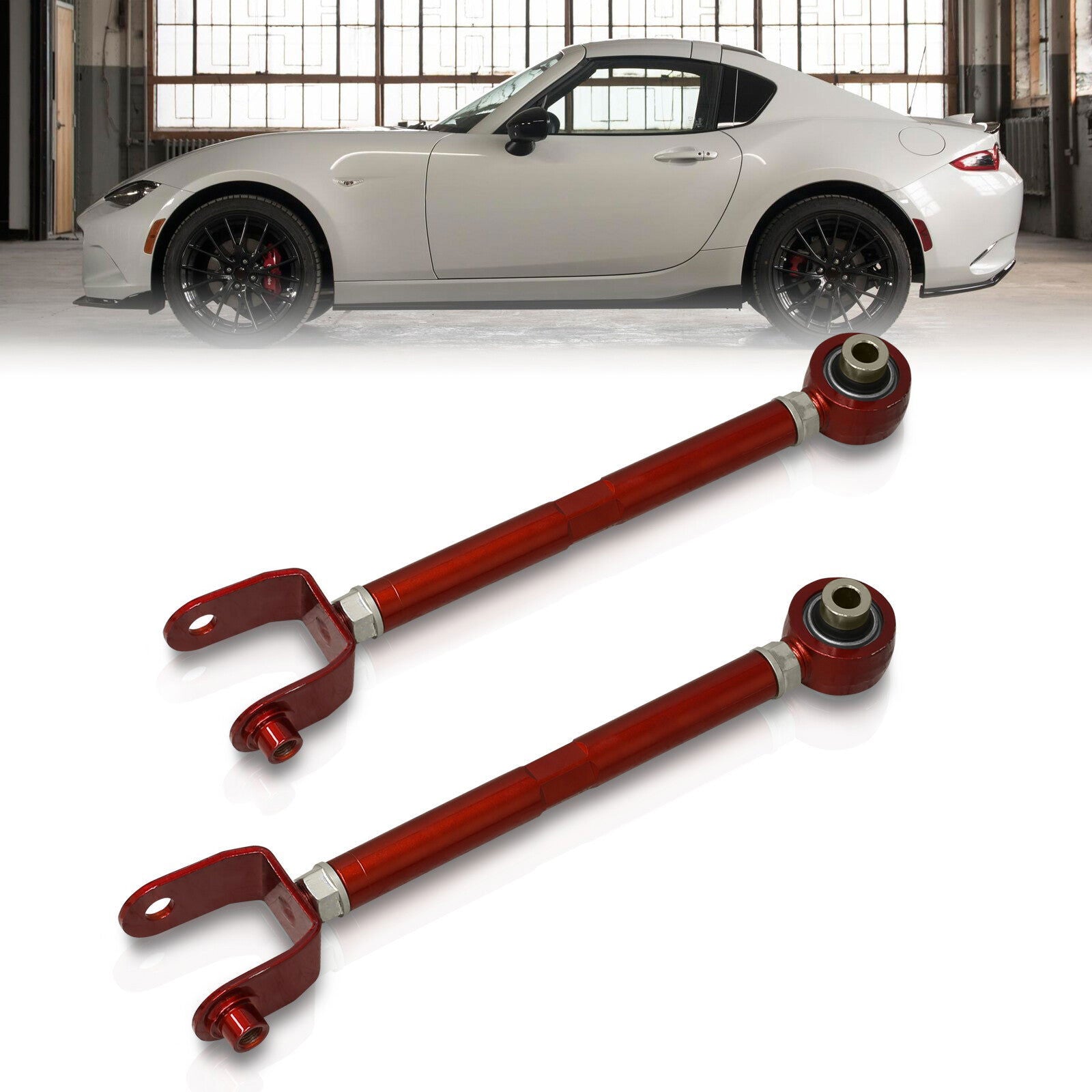 Mazda Miata MX-5 2016-2023 Rear Lower Adjustable Camber Kit Control Arms Red - Parts Agent