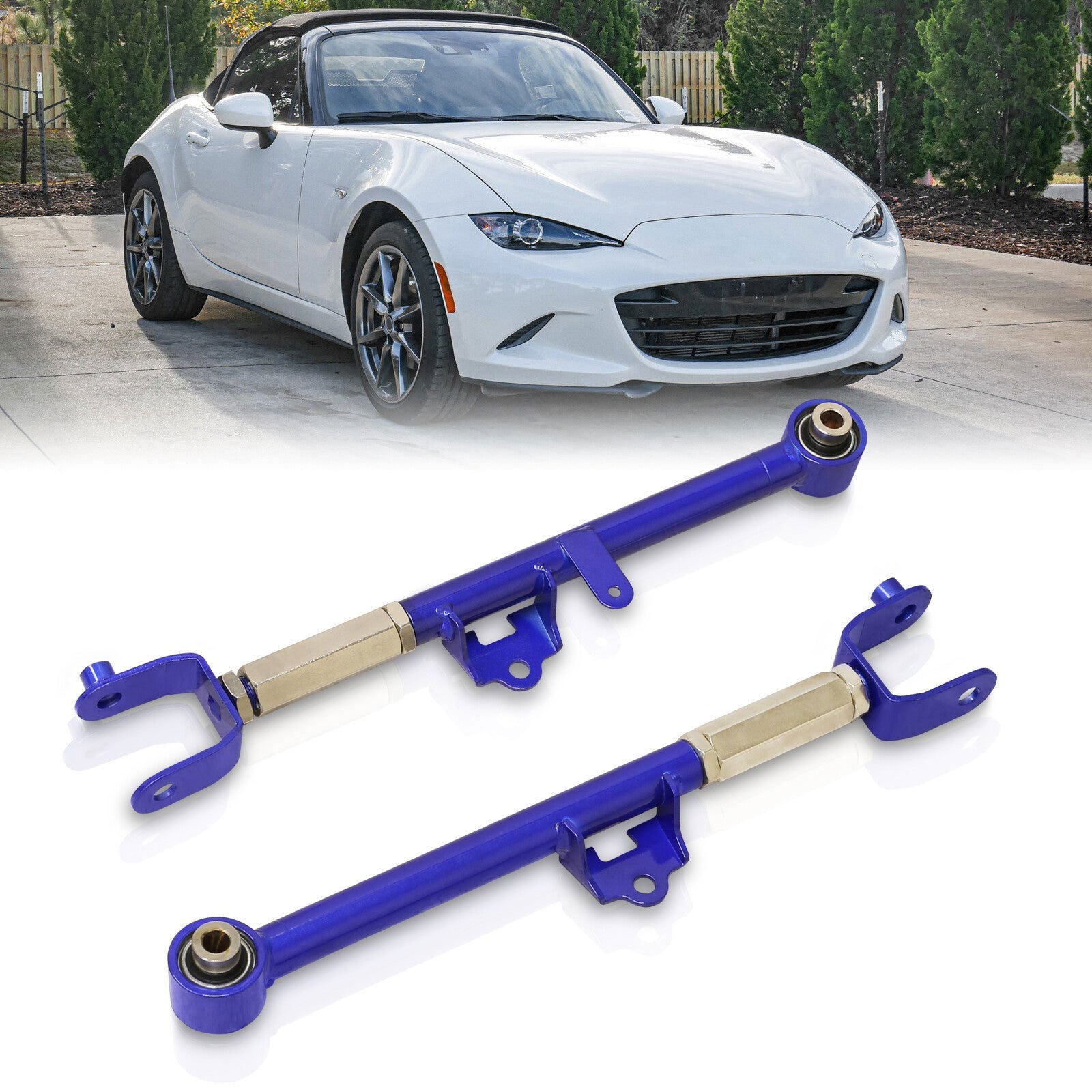 Mazda Miata MX-5 2016-2023 Rear Lower Adjustable Toe Control Arms Blue - Parts Agent