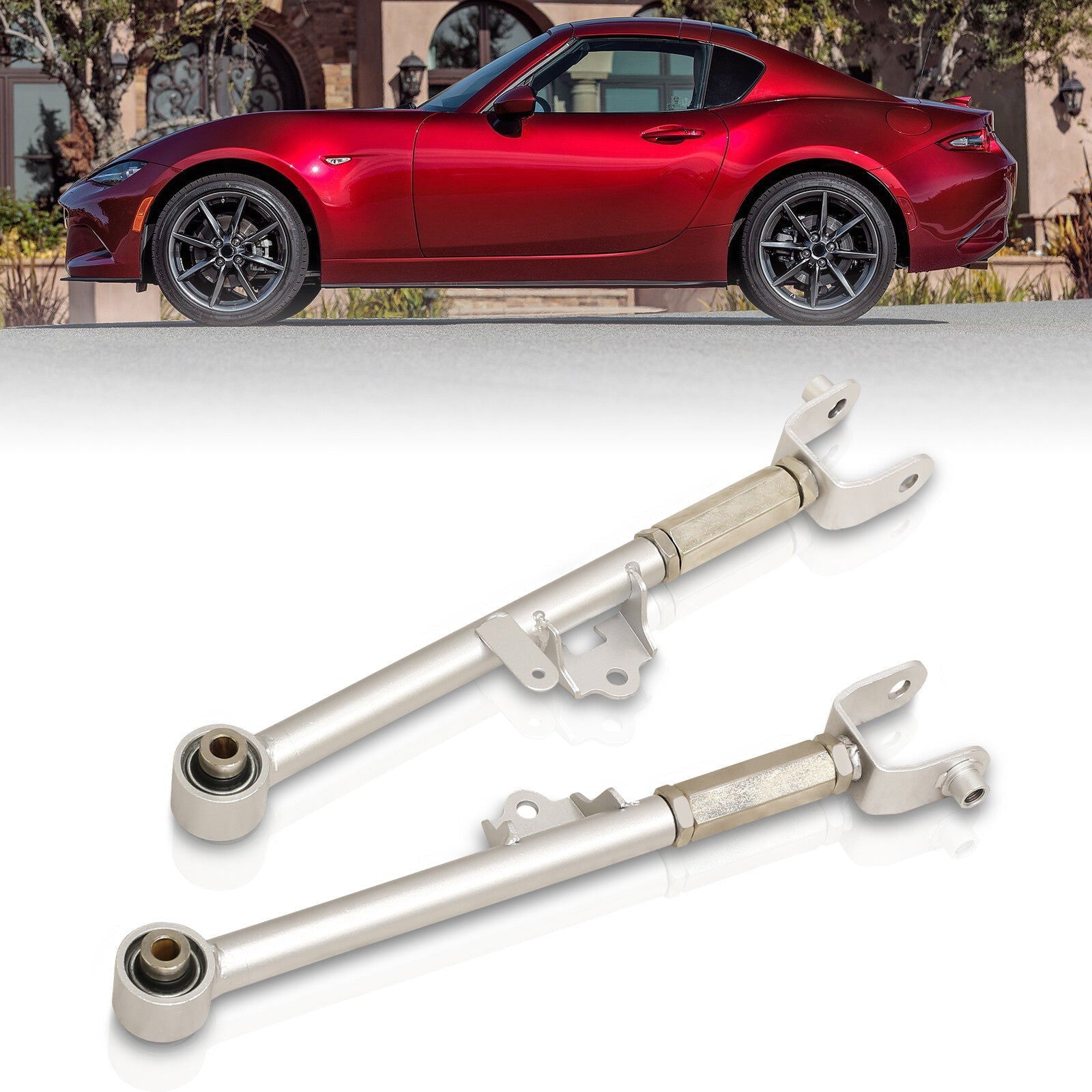 Mazda Miata MX-5 2016-2023 Rear Lower Adjustable Toe Control Arms Silver - Parts Agent