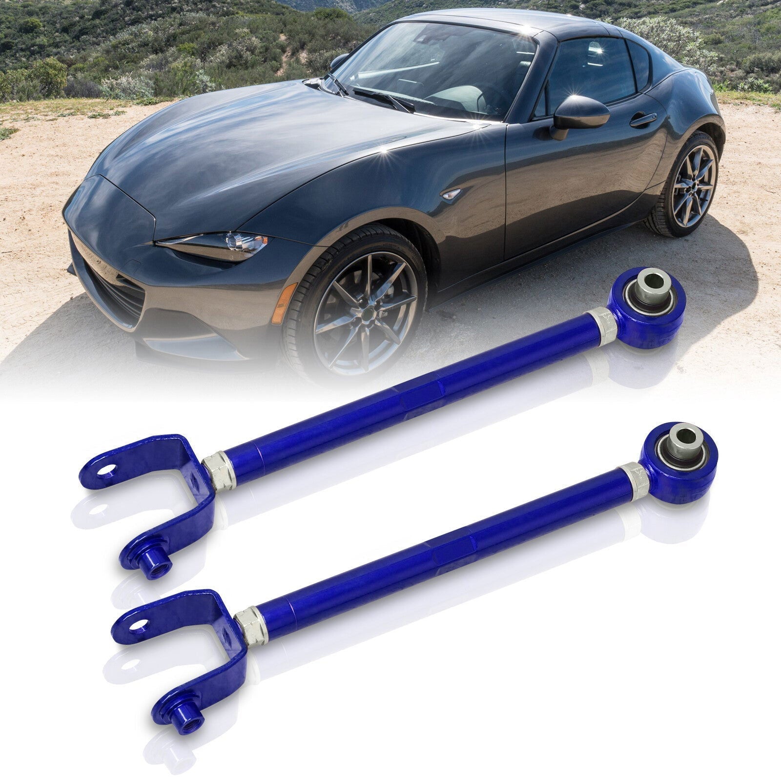 Mazda Miata MX-5 2016-2023 Rear Lower Adjustable Traction Control Arms Blue - Parts Agent