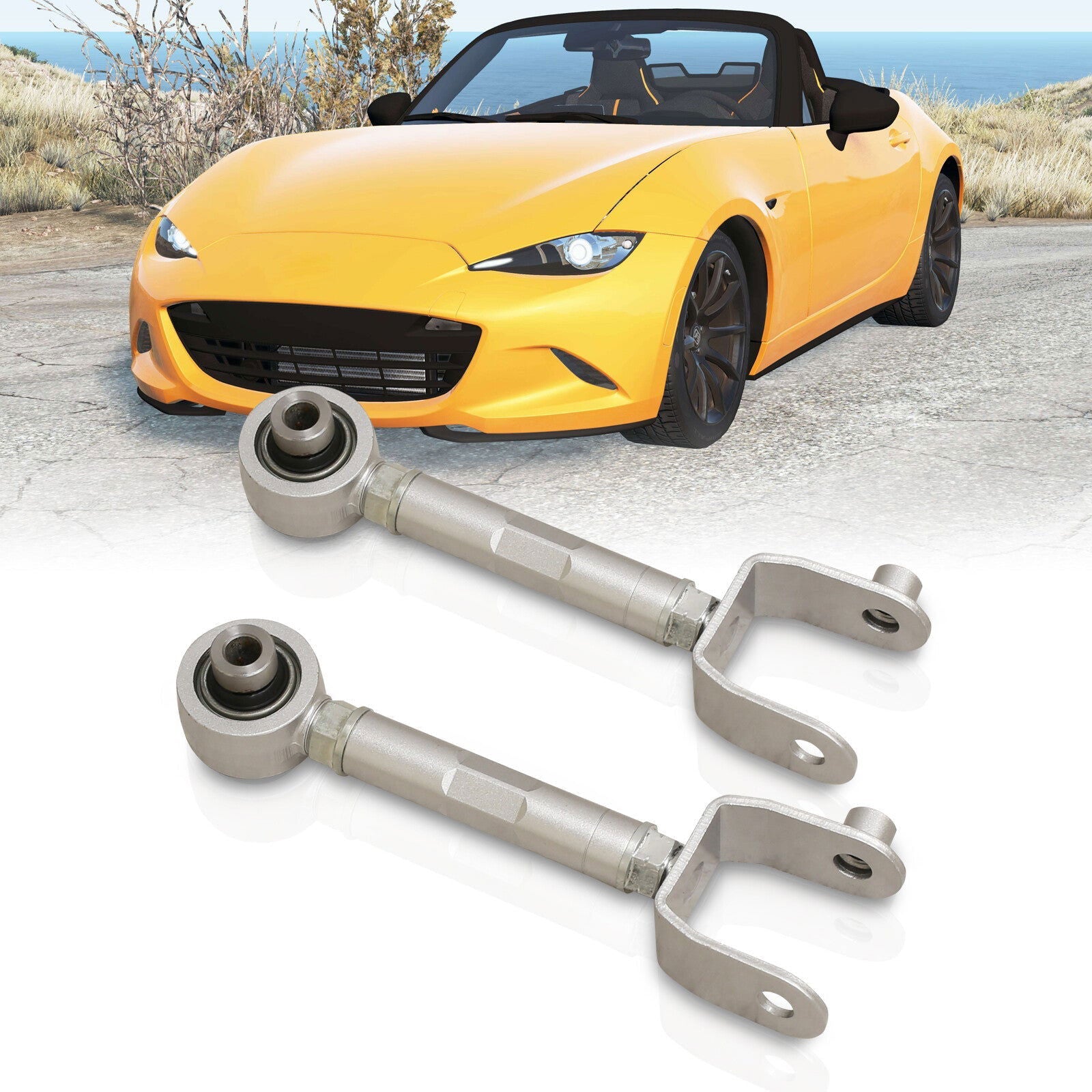 Mazda Miata MX-5 2016-2023 Rear Upper Adjustable Camber Kit Control Arms Silver - Parts Agent