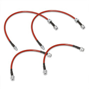 Mazda RX7 1981-1983 Stainless Steel Braided Oil Brake Lines Red (Models with Rear Drum Brakes Only) - Parts Agent
