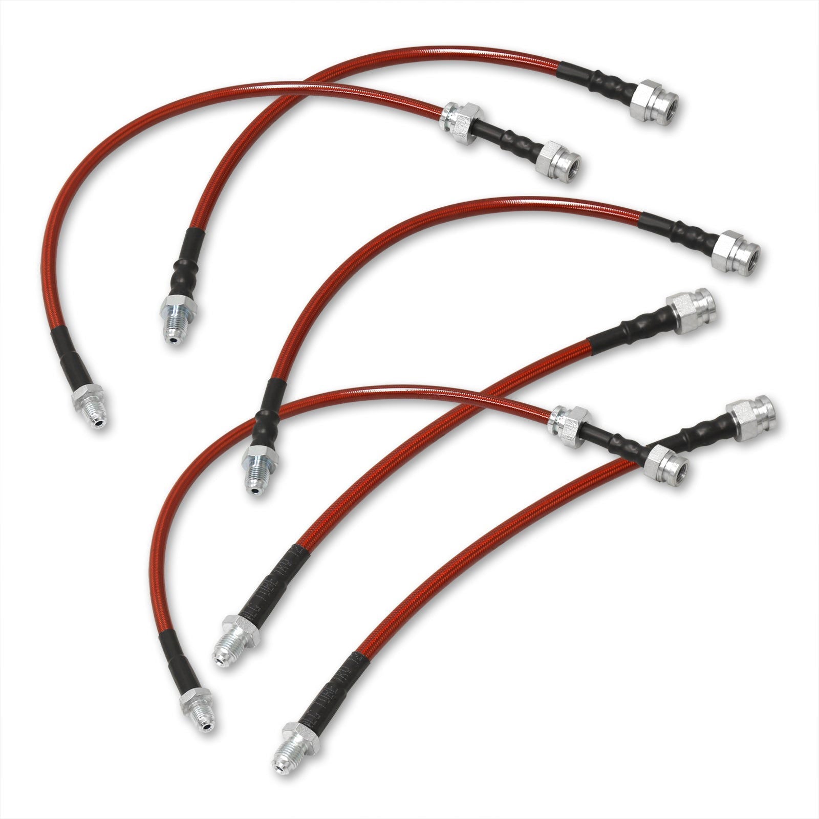 Mazda RX7 1984-1992 Stainless Steel Braided Oil Brake Lines Red - Parts Agent