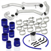 Mazda RX7 FC3S 1986-1991 Single Turbo Bolt-On Aluminum Polished Piping Kit + Blue Couplers - Parts Agent