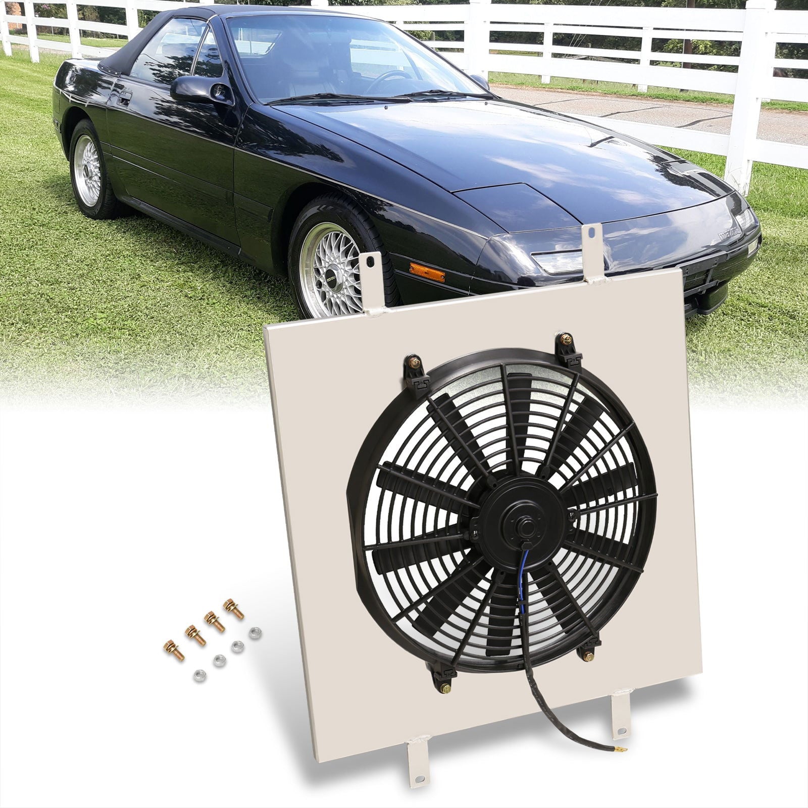Mazda RX7 FC3S 1989-1991 M/T Aluminum Radiator Single Fan Shroud - Parts Agent