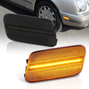 Mercedes Benz E-Class W210 E300D E300TD 1996-1999 / E320 1999-2003 / E430 1999-2003 / E55 AMG 1999-2003 Front Amber LED Side Marker Lights Smoke Len - Parts Agent