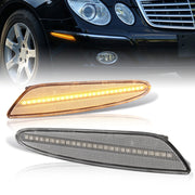 Mercedes Benz E-Class W211 E320 2003-2006 / E350 2006 / E500 2003-2006 / E55 AMG 2003-2006 Front Amber LED Side Marker Lights Clear Len - Parts Agent