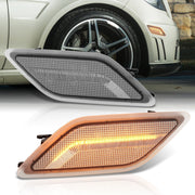 Mercedes Benz E-Class W212 C207 A207 E300 E350 E550 E63 AMG 2010-2013 Front Amber LED Side Marker Lights Clear Len - Parts Agent