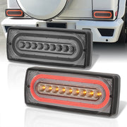 Mercedes Benz G-Class W463 G500 G550 G55 G63 1990-2018 Sequential LED Tail Lights Chrome Housing Smoke Len - Parts Agent