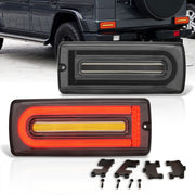 Mercedes Benz G-Class W463 G500 G550 G55 G63 1990-2018 Sequential LED Tail Lights Chrome Housing Smoke Len (Version 2 - W463 Style) - Parts Agent