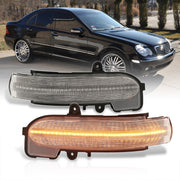 Mercedes C-Class W203 2001-2007 Front Amber Sequential LED Side Mirror Signal Marker Lights Clear Len - Parts Agent