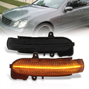 Mercedes C-Class W203 2001-2007 Front Amber Sequential LED Side Mirror Signal Marker Lights Smoke Len - Parts Agent