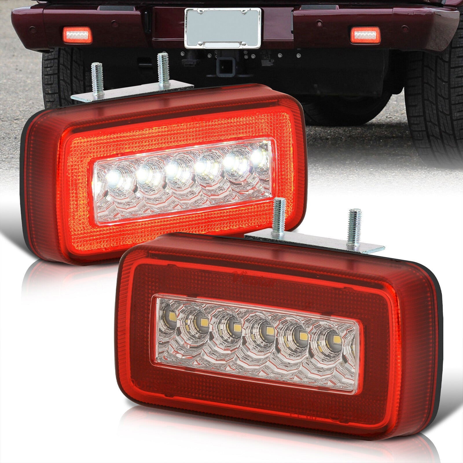Mercedes G-Class W463 G500 G550 G55 1986-2018 2-in-1 Function LED Rear Fog Light (Reverse/Running) Red Lens - Parts Agent