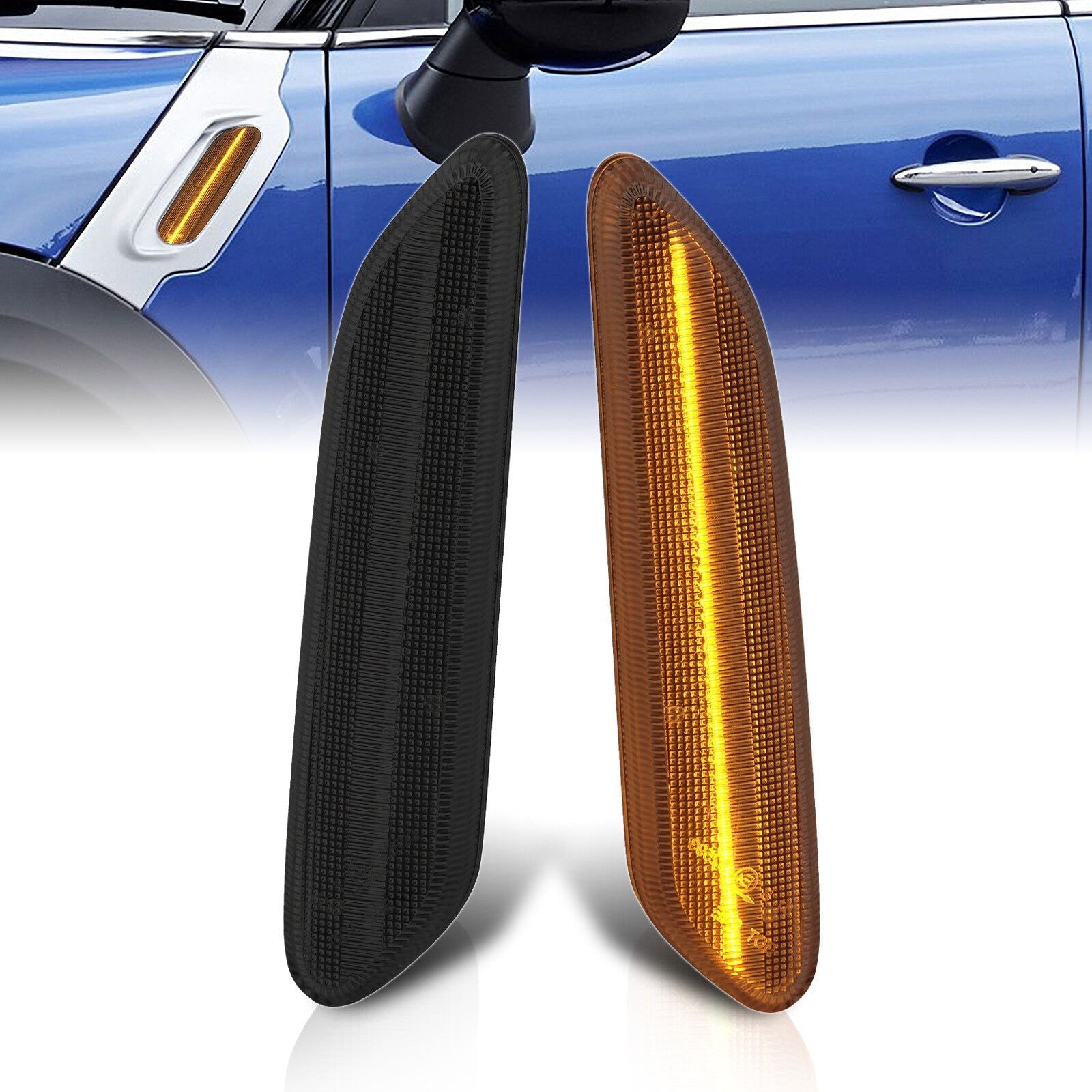 Mini Cooper Countryman R60 2011-2016 / Paceman R61 2013-2016 Front Amber Sequential LED Side Marker Lights Smoke Len - Parts Agent