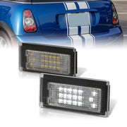 Mini Cooper Hatchback R50 R53 2002-2006 / Cooper Convertible R52 2004-2008 White SMD LED License Plate Lights Clear Len - Parts Agent