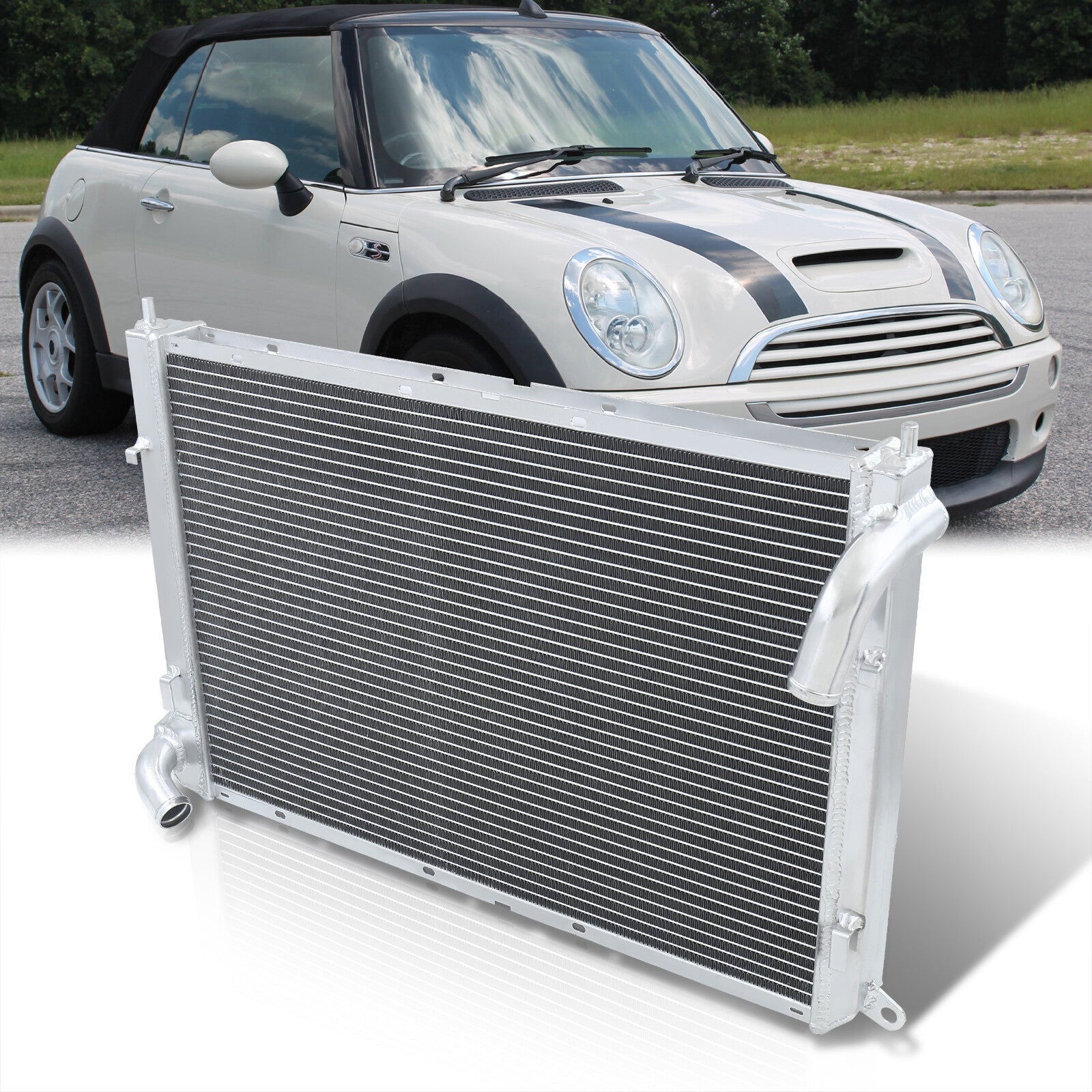 Mini Cooper S 2002-2006 / Convertible R53 2007-2008 1.6L Supercharged Manual Transmission Aluminum Radiator - Parts Agent