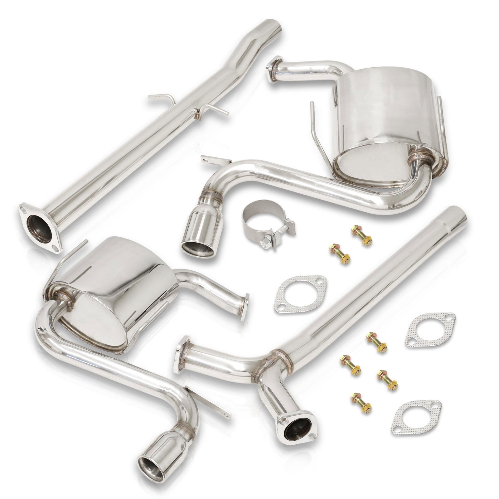 Mini Cooper S 2002-2006 Dual Tip Stainless Steel Catback Exhaust System (Piping: 2.0" / 51mm | Tip: 2.5") - Parts Agent
