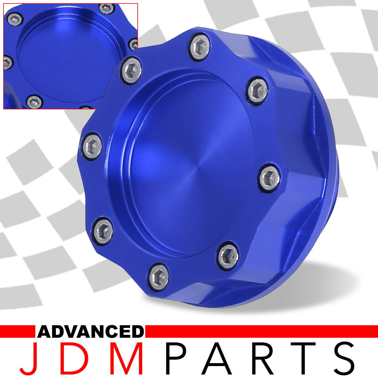 Mitsubishi Aluminum Octogon Screw Style Oil Cap Blue - Parts Agent